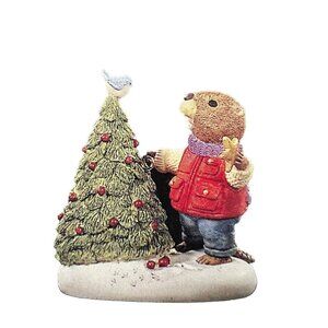 Hallmark Ornament Eager for Christmas Beaver 1994 Figurine Tree Scene Holiday De